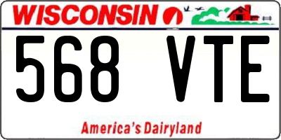 WI license plate 568VTE