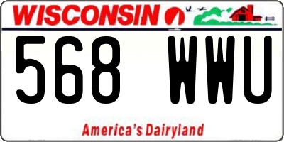 WI license plate 568WWU