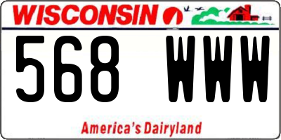 WI license plate 568WWW