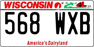 WI license plate 568WXB