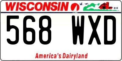 WI license plate 568WXD