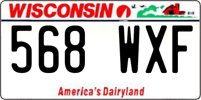 WI license plate 568WXF