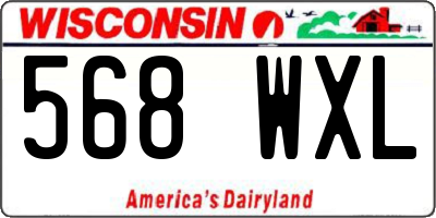 WI license plate 568WXL
