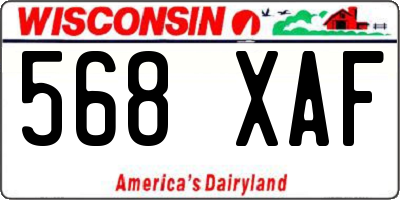 WI license plate 568XAF