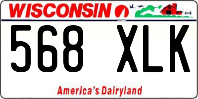WI license plate 568XLK
