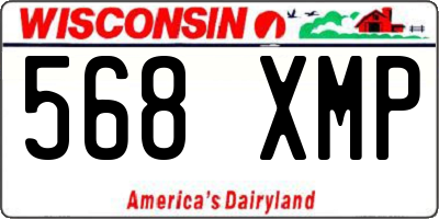 WI license plate 568XMP