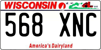WI license plate 568XNC