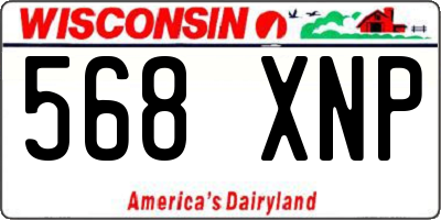 WI license plate 568XNP