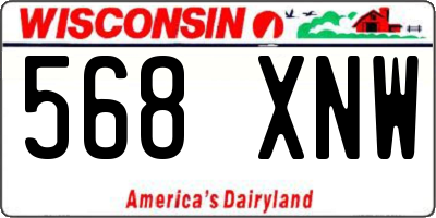 WI license plate 568XNW