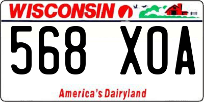 WI license plate 568XOA