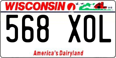 WI license plate 568XOL