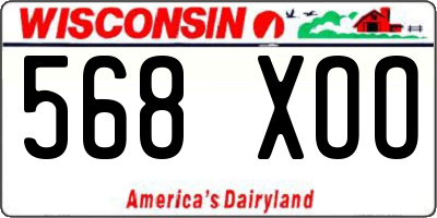 WI license plate 568XOO