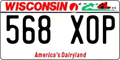 WI license plate 568XOP