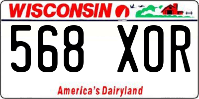 WI license plate 568XOR