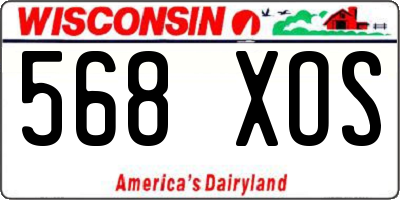 WI license plate 568XOS