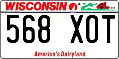 WI license plate 568XOT