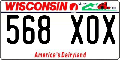 WI license plate 568XOX
