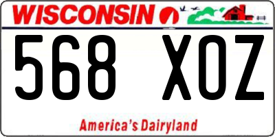 WI license plate 568XOZ
