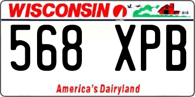 WI license plate 568XPB