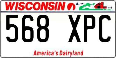 WI license plate 568XPC