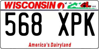WI license plate 568XPK