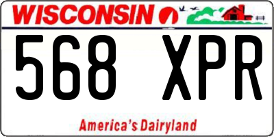 WI license plate 568XPR