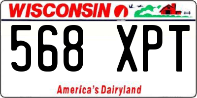 WI license plate 568XPT
