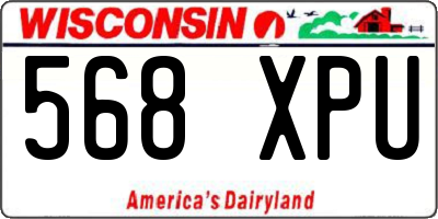 WI license plate 568XPU