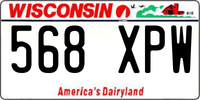 WI license plate 568XPW