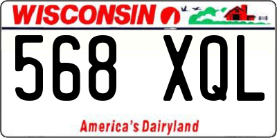 WI license plate 568XQL