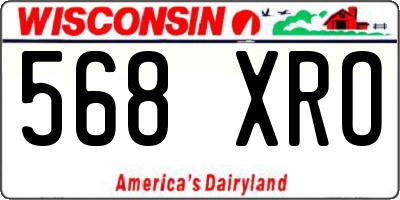 WI license plate 568XRO