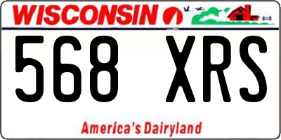 WI license plate 568XRS