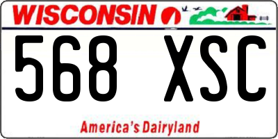 WI license plate 568XSC