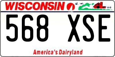 WI license plate 568XSE
