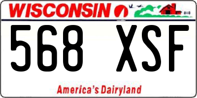WI license plate 568XSF