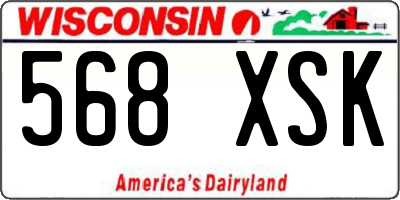 WI license plate 568XSK