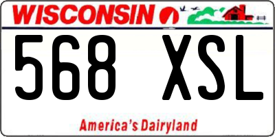 WI license plate 568XSL