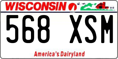 WI license plate 568XSM