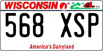WI license plate 568XSP