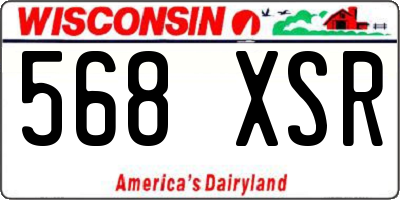 WI license plate 568XSR