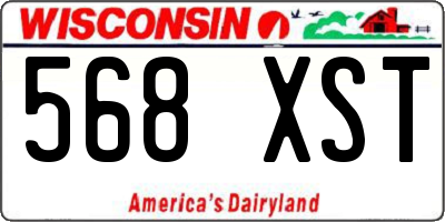 WI license plate 568XST