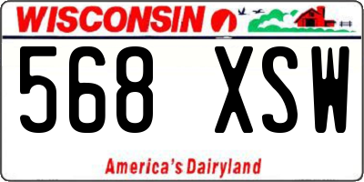 WI license plate 568XSW
