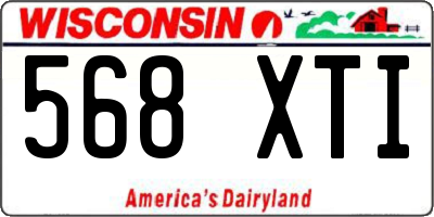 WI license plate 568XTI