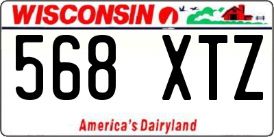 WI license plate 568XTZ