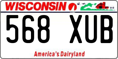 WI license plate 568XUB