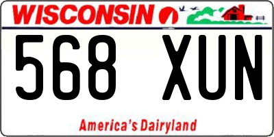 WI license plate 568XUN