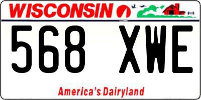 WI license plate 568XWE