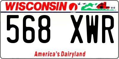 WI license plate 568XWR