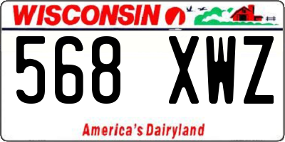 WI license plate 568XWZ