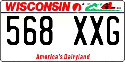 WI license plate 568XXG